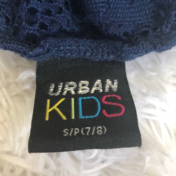 Off The Shoulder Navy Blue Crop Top - Picture 2 of 2